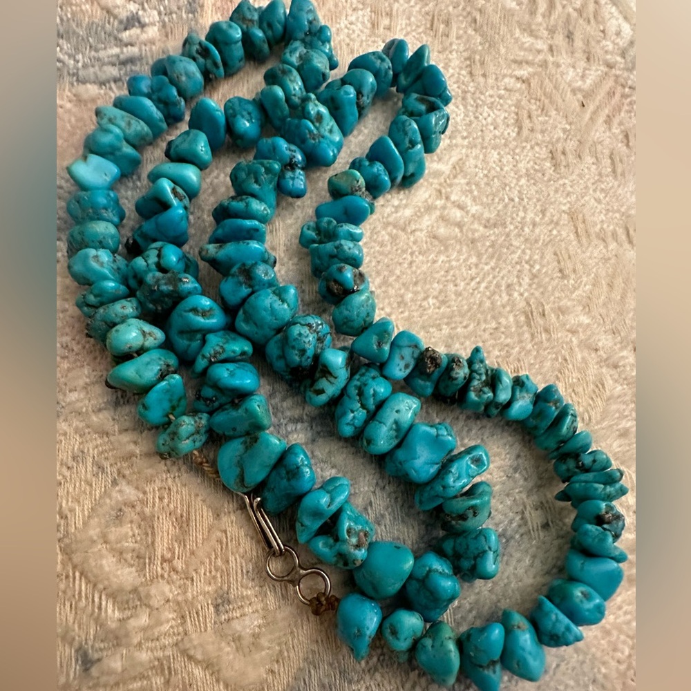 COPY - Vintage Navajo Turquoise Nugget Necklace 20” - 49 grams
